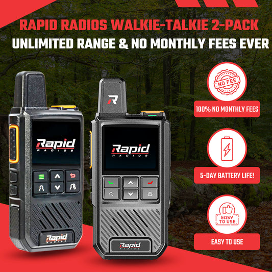 Rapid Radios Nationwide PTT Walkie-Talkie - 2-Pack