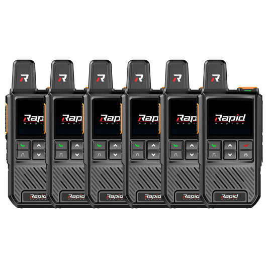 Rapid Radios Nationwide PTT Walkie-Talkie - 6-Pack